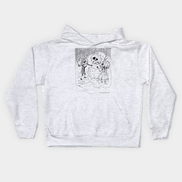 Snowman Kids Hoodie by drawmanley